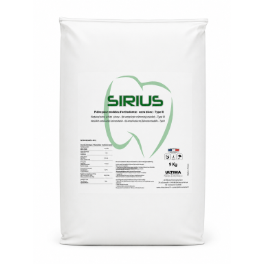 Ortodontinis Gipsas III klasė Baltas SIRIUS ULTIMA Prancūzija 9 kg